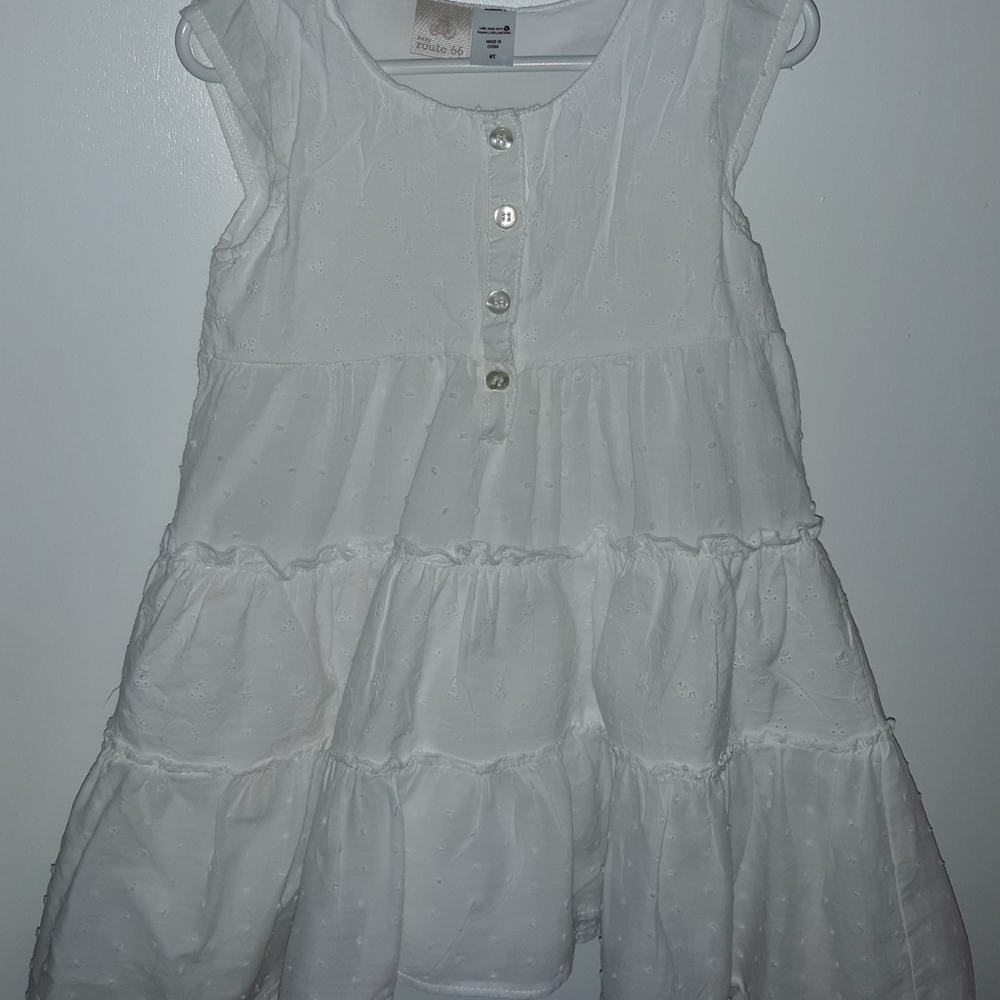 Toddler "baby route 66" White dress